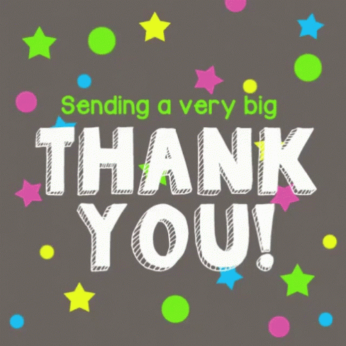 Sending A Very Big Thank You Card With Colorful Stars GIF