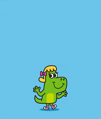 Sending Air Hug Happy Green Dinosaur Girl GIF