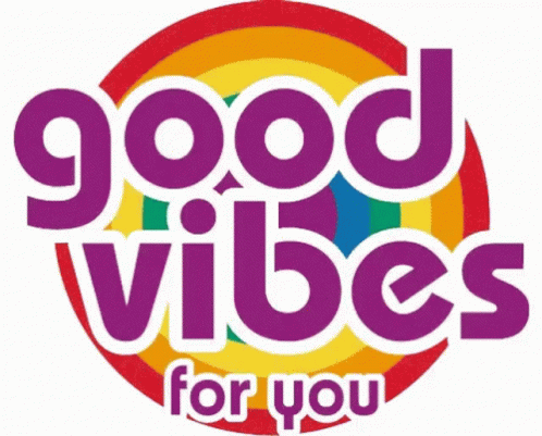 Sending Good Vibes Rainbow Colored Artwork GIF