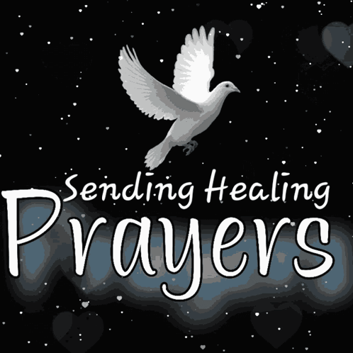 Sending Healing Prayers Poster with Dove