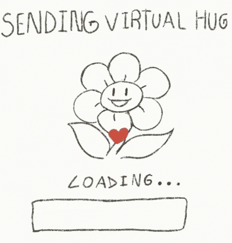 Sun Flower Sending Virtual Hugs GIF