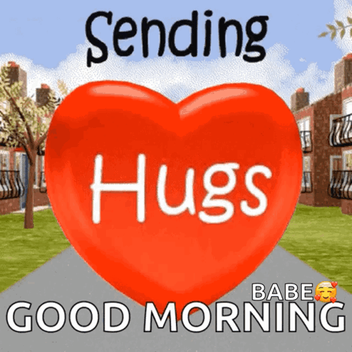 Sending Hugs And Good Morning Heart GIF