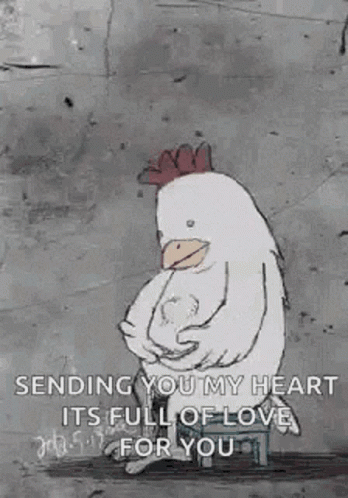 Sending Love Chicken Heart GIF