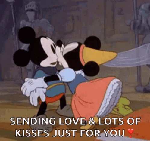 Sending Love Mickey Mouse Kisses GIF