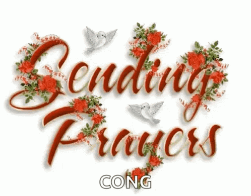 Sending Prayers Greeting Card with Roses and Doves