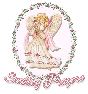 Sending Prayers Pink Blonde Angel GIF