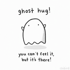 Sending Virtual Ghost Hug Moving Art GIF