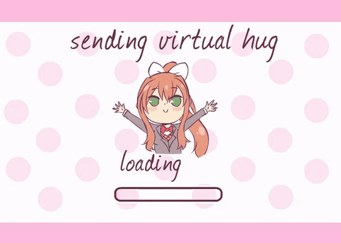 Sending Virtual Hug Doki Doki Literature Hug GIF