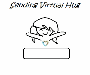 Sending Virtual Hug Girl Moving Sketch GIF