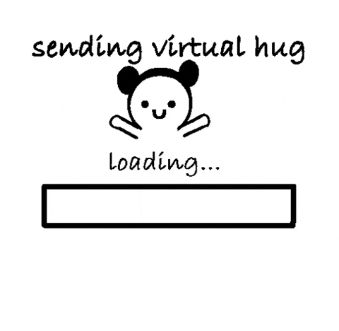 Sending Virtual Hug Panda Cartoon Loading GIF