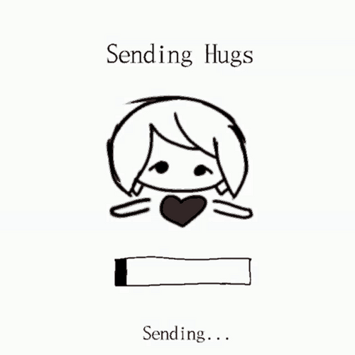 Sending Virtual Hugs Loading Animated Art GIF