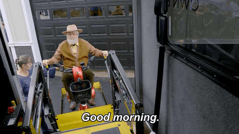 Senior Citizen Getting A Lift GIF