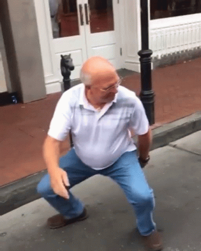 Senior Citizen Grooving On The Streets GIF