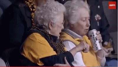 Senior Citizen Having A Drink GIF