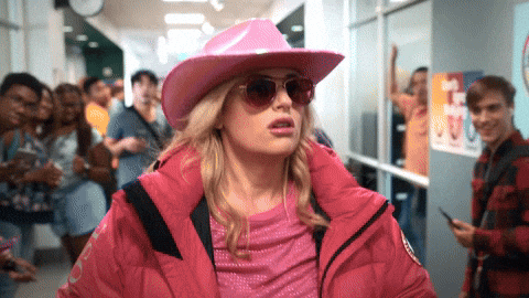 Senior Year Movie Rebel Wilson Removes Jacket Walking GIF