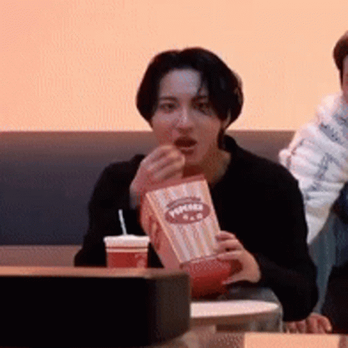 Seonghwa Ateez Eating Popcorn GIF