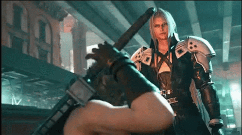 Sephiroth Facing Scared Cloud GIF