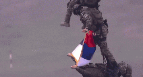 Serbia Flag Soldier Airlift GIF