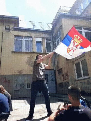 Serbia Man Flag Wave GIF