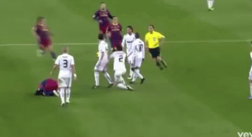 Sergio Ramos Having Hard Match To The Opponent GIF