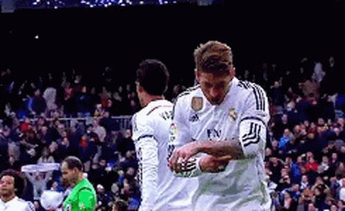 Sergio Ramos Lick His Arm And Wink GIF
