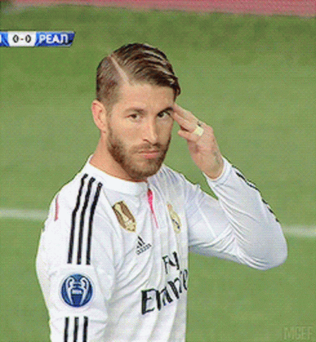 Sergio Ramos Wiping His Sweat GIF