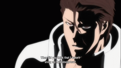 Serious Aizen Look GIF