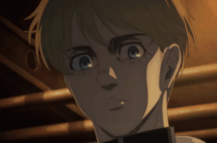 Serious Armin Arlert Looking Down GIF
