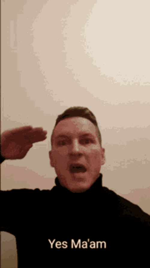 Serious Guy Salute Yes Ma'am GIF