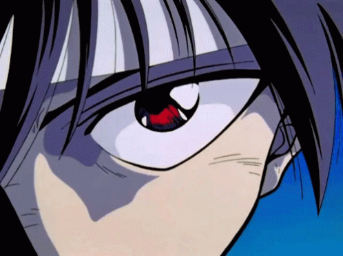 Serious Hiei Big Wide Eye GIF