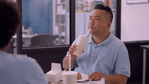 Serious Milkshake Sip GIF