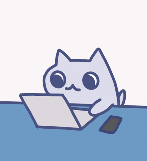 Serious Purple Typing Cat GIF