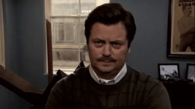 Serious Ron Swanson Talking GIF