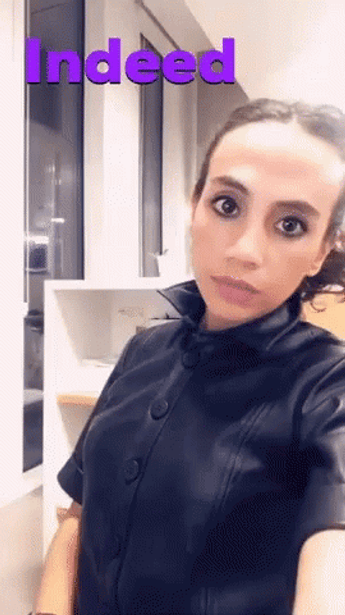 Serious Woman Hand Indeed GIF