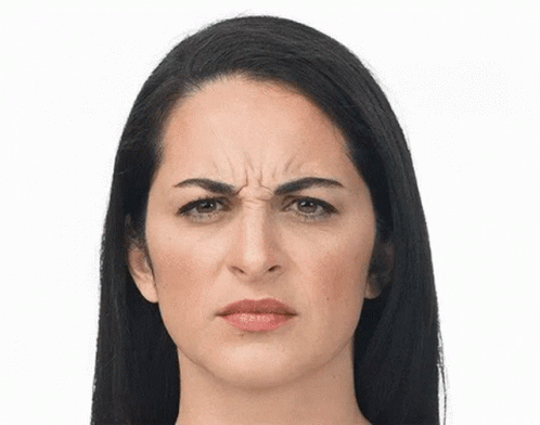 Serious Woman With Wrinkles On Forehead GIF