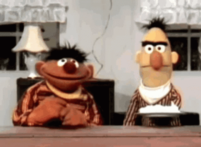 Sesame Street Bert Ernie Pie In The Face GIF