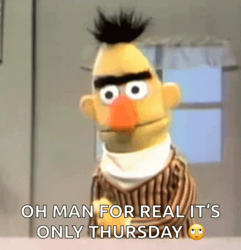 Sesame Street Bert Fainting Thursday Meme GIF
