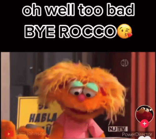 Sesame Street Character Says Oh Well Too Bad Bye Rocco GIF
