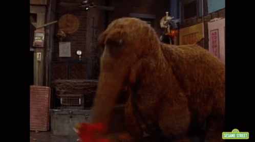 Sesame Street Elmo Snuffy Swinging His Trunk GIF