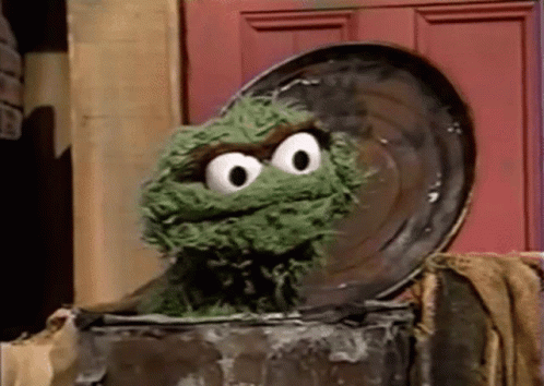 Sesame Street Grouch Grouchy In Garbage Bin GIF