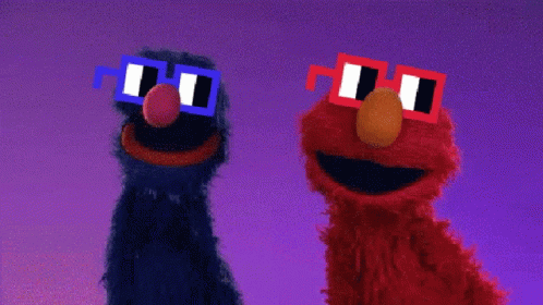 Sesame Street Grover And Elmo Sun Glasses GIF