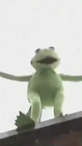Sesame Street Kermit Suicide Falls Off Building GIF