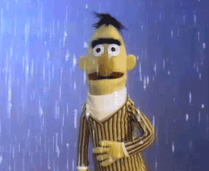 Sesame Street Muppet Ernie On The Rain GIF