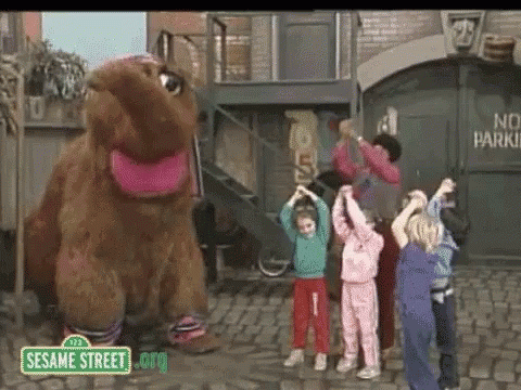 Sesame Street Snuffle And Kids GIF