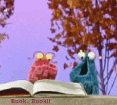 Sesame Street Yip Yips Reading Book GIF