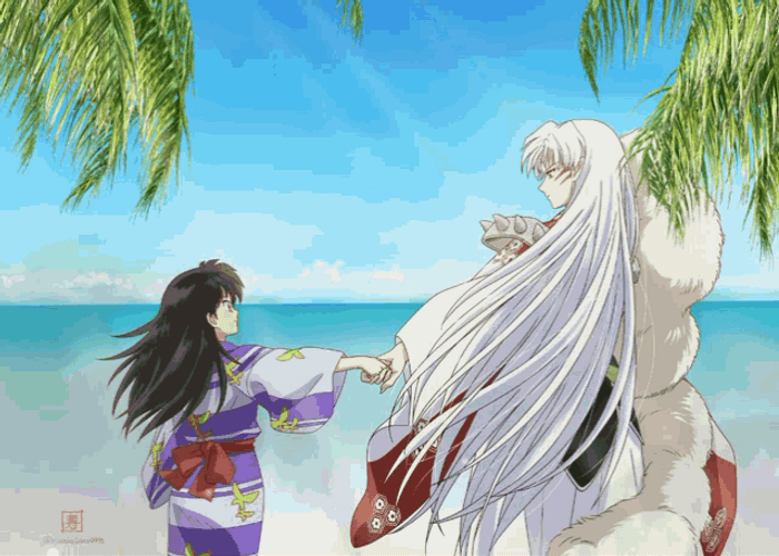 Sesshomaru And Rin In An Island GIF