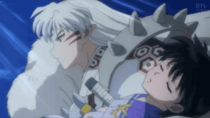 Sesshomaru Carrying Unconscious Rin GIF