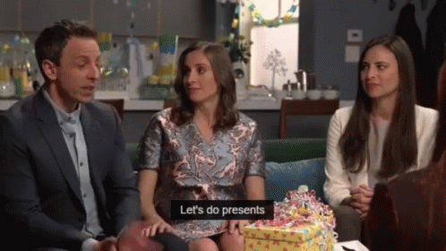 Seth Meyers And Wife Baby Shower GIF