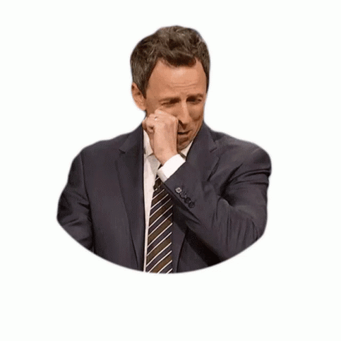 Seth Meyers Fake Cry GIF