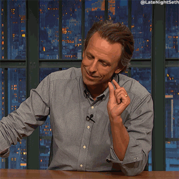 Seth Myers Talk Show Host Motioning Small GIF